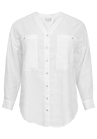 Blouse oversized LINEN - white  - #4