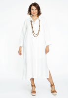 Blouse long 3/4 sleeves LINEN - white  - #2