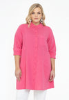 Bluse mit taschen linen - rosa