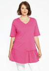 Tunika wide bottom mit rüschen cotton - rosa