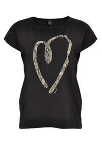 Shirt snake heart - black - #4