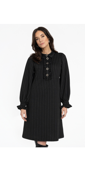 Yoek | Kleid mit Rüschen PINSTRIPE