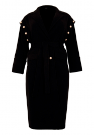 Coat with pearls - black 