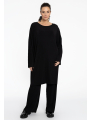 Tunic square DOLCE PLISSE - black 